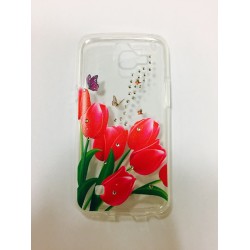 Dėklas LG K120/ K130 K4 silikoninis Clear Diamond Tulip